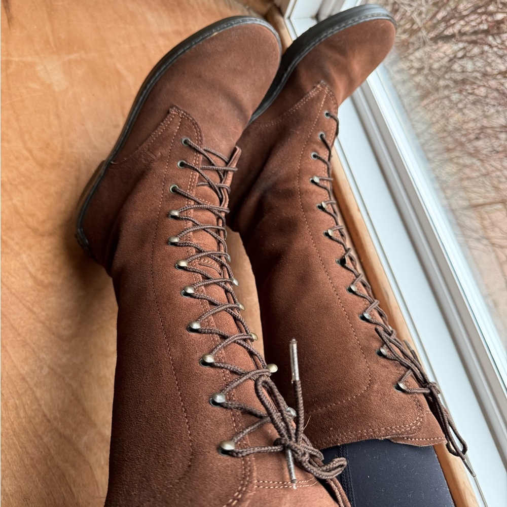 Tod's Brown Suede Lace-Up Ankle Booties